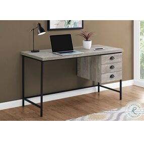 7487 Taupe and Black 55" Home Office Set
