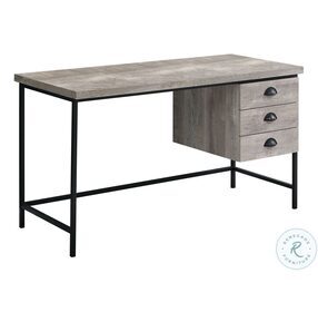 7487 Taupe And Black 55" Computer Desk