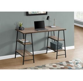 7523 Dark Taupe and Black 48" Home Office Set