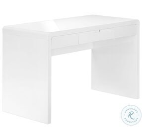 7580 High Glossy White 1 Drawer Computer Desk