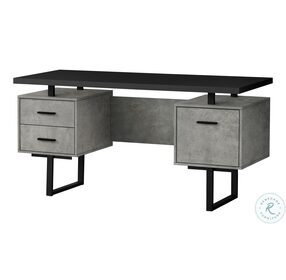 7632 Grey And Black 60" Computer Desk
