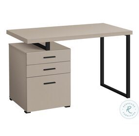 7644 Taupe And Black 48" Computer Desk