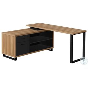 7712 Reclaimed and Black 72" Computer Desk