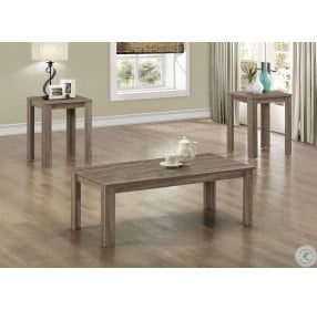 3 Piece Dark Taupe Reclaimed-Look Table Set
