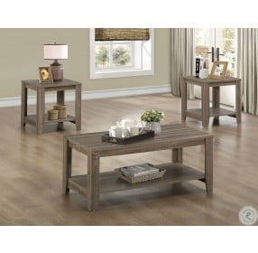 3 Piece Dark Taupe Reclaimed Table Set