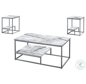 7963P White Occasional Table Set
