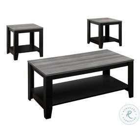 7992P Black And Grey 3 Piece Occasional Table Set