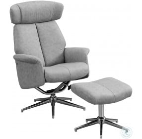 8139 Grey Swivel Recliner with Ottoman