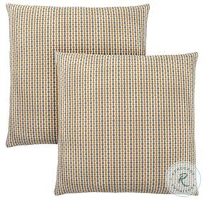 9235 Gold And Grey Abstract Dot 18" Pillow Set Of 2