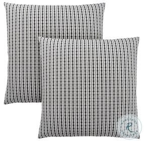 9237 Grey And Black Abstract Dot 18" Pillow Set Of 2