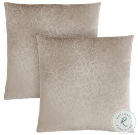 9255 Taupe Floral Velvet 18" Pillow Set Of 2