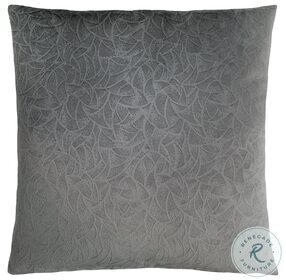 9258 Dark Grey Floral Velvet 18" Pillow