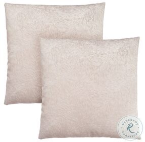 9319 Light Taupe Feathered Velvet 18" Pillow Set Of 2