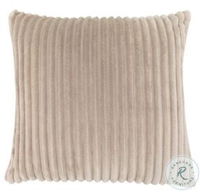 9354 Beige Ultra Soft Ribbed Style 18" Pillow