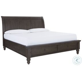 Cambridge Cracked Pepper King Sleigh Storage Bed