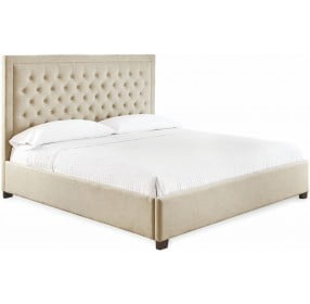 Isadora Sand Upholstered King Platform Bed
