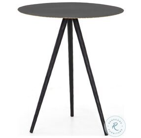 Trula Rubbed Black End Table