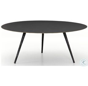 Trula Rubbed Black Round Coffee Table