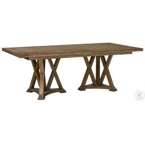 Anthology Warm Brown Double Pedestal Dining Table