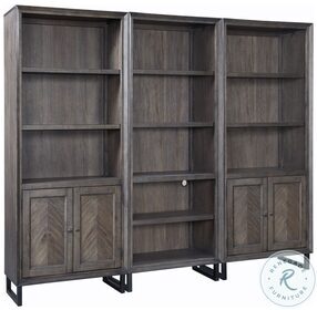 Harper Point Fossil 3 Piece Bookcase Wall