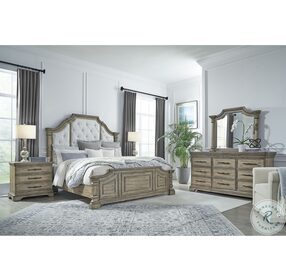 Garrison Cove Honey And Gray Upholstered Panel Bedroom Set