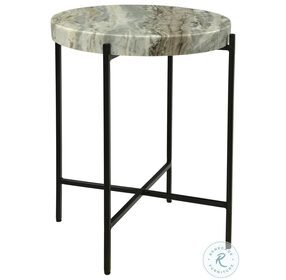 Cirque Brown Marble And Black Accent Table