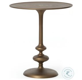 Marlow Matchstick Matte Brass Pedestal Table