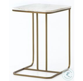 Adalley Matte Brass And Polished White Marble C Table