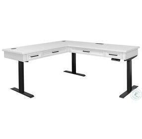 Abby White Adjustable Height Electric Sit Stand L Shape Desk