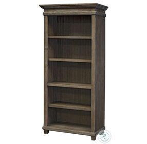 Carson Weathered Gray Brown Open Bookcase