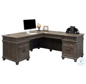 Carson Weathered Gray Brown 68" L Shape Desk
