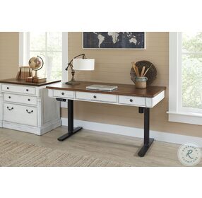 Durham Weathered White 3 Drawer Home Office Set