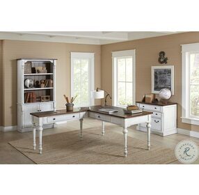 Durham Weathered White 64" Computer Home Office Set