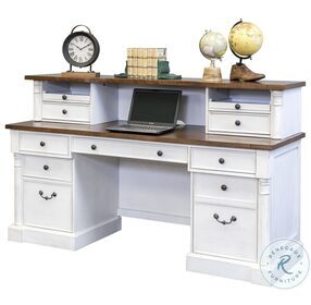 Durham Weathered White 70" Credenza With Hutch