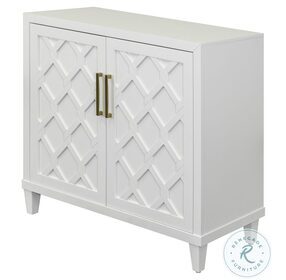Gable White Accent Cabinet