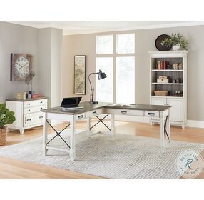 Hartford White Open L Shaped Home Office Set