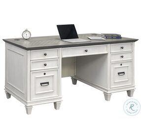 Hartford White Double Pedestal Desk