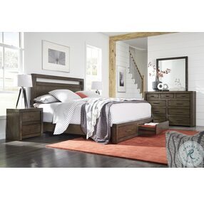 Modern Loft Brownstone Storage Panel Bedroom Set