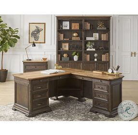 Sonoma Brown Executive L Shaped Home Office Set