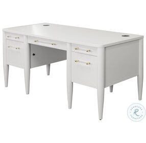Shasta White 66" Half Pedestal Desk