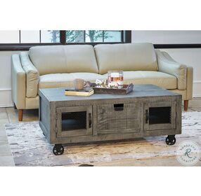 Micah Industrial Gray Storage Occasional Table Set