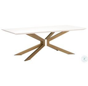 Industry Ivory And Brass Rectangle Dining Table