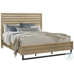 Catalina Distressed Light Wood King Panel Bed