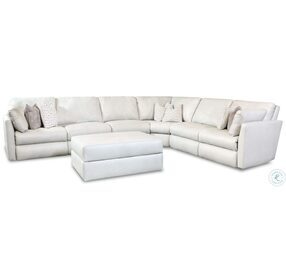 Next Gen Platinum Leather Modular Large Reclining Sectional with Cocktail Ottoman and Power Headrest