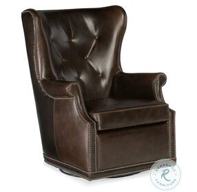 CC Memento Event Maya Leather Wing Swivel Club Chair