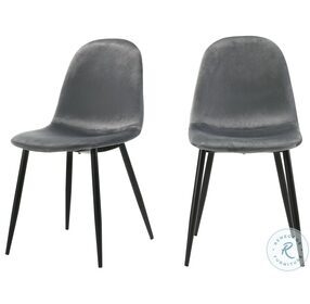 Isla Isadora Dark Gray Velvet Side Chair Set Of 2