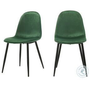 Isla Isadora Emerald Velvet Side Chair Set Of 2