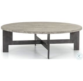 ISD-0173 Charcoal And Gunmetal Round Coffee Table