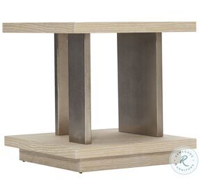 Solaria Dune And Shiny Nickel 24" Side Table
