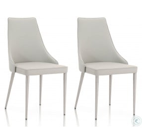 Meridian Brushed Stainless Steel Ivy Dining Chair Set Of 2